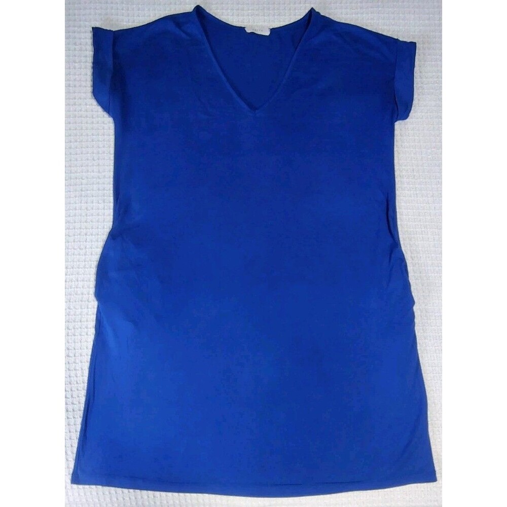 Entro Royal Blue V-neck Pockets Short Sleeve Mini Dress Sz M? Urban Chic Comfy
